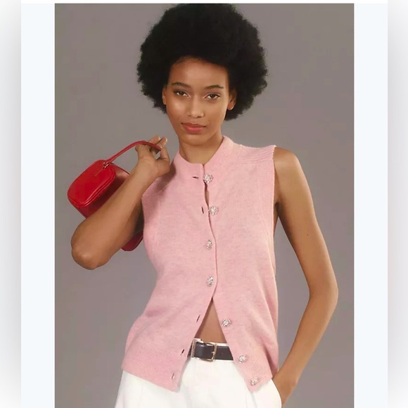 Anthropologie Maeve Button Down Cashmere Sweater - Picture 2 of 10